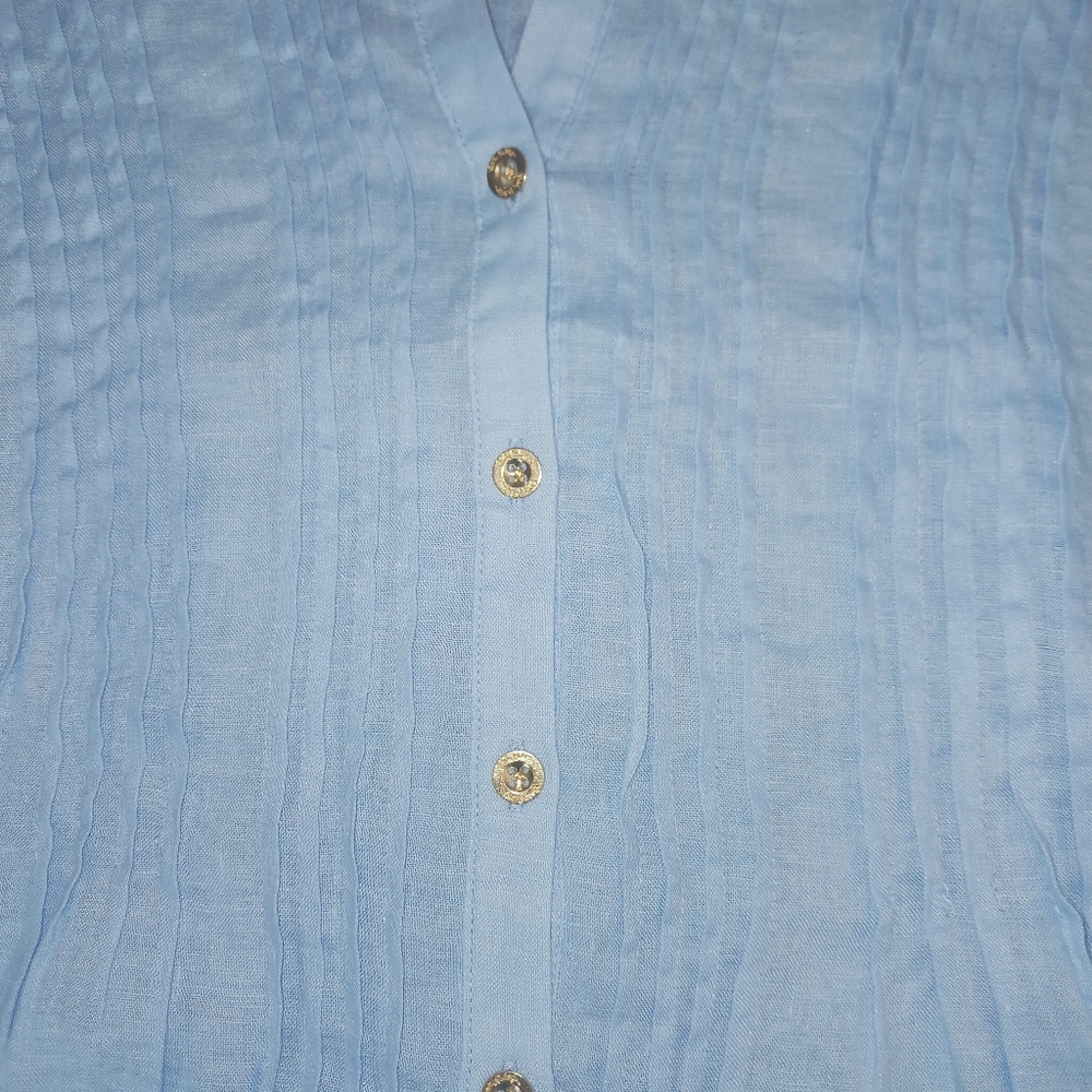 Lilly Pulitzer 100% Linen Sarasota Tunic in Frenchie Blue XL NWT - Picture 4 of 10